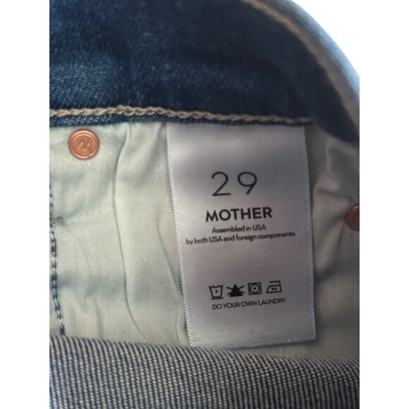MOTHER Smokin’ Double Sneak Jeans Mid-Rise Straight Leg in Nip It In The Bud 29 - Picture 12 of 12
